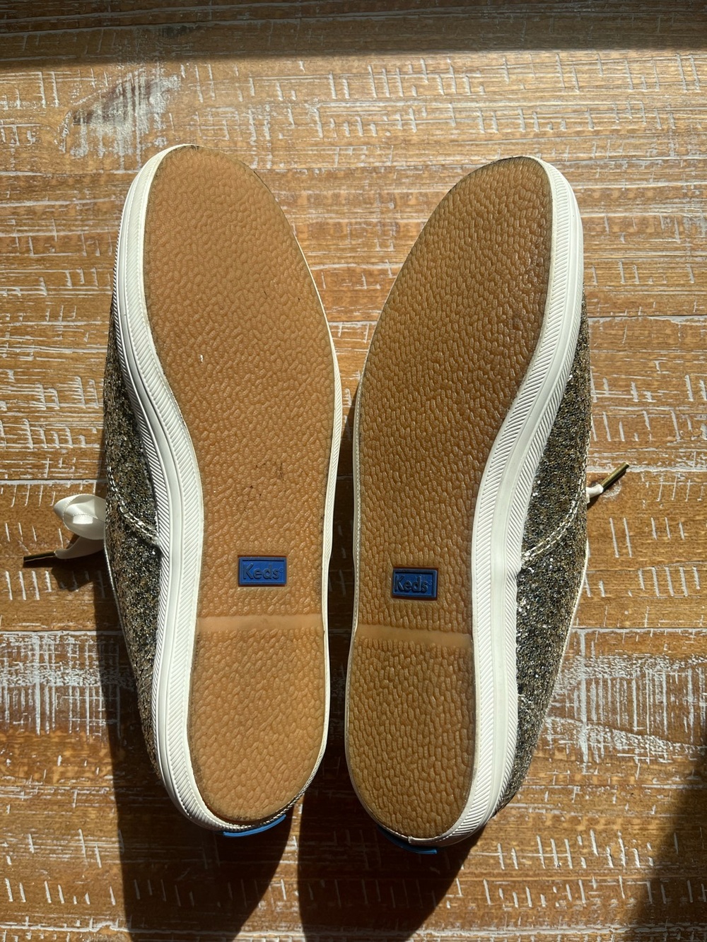 kate spade Gold Glitter Lace-Up Sneakers - Picture 7 of 7